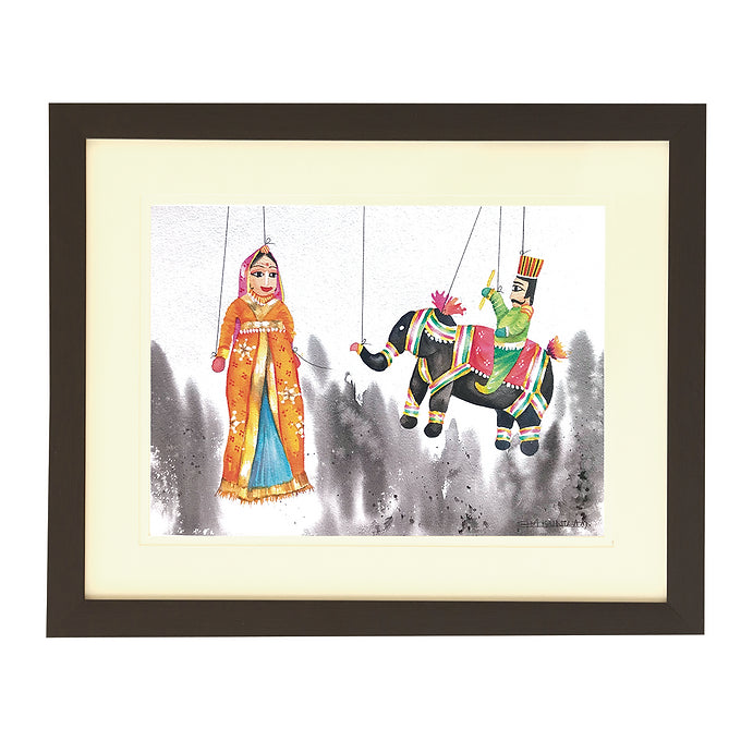 Puppet Collection Wall Painting - Couple & Elephant