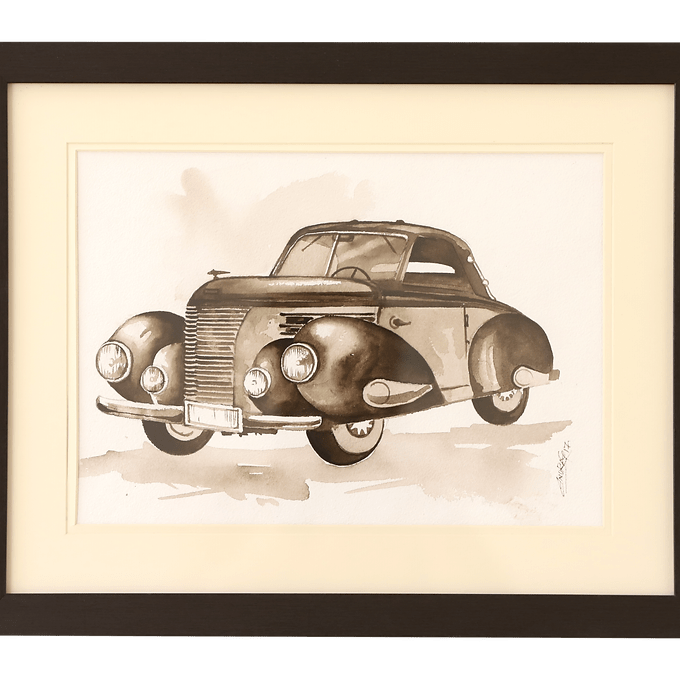 Vahaan Collection Wall Painting - Aero 50 Vintage Car