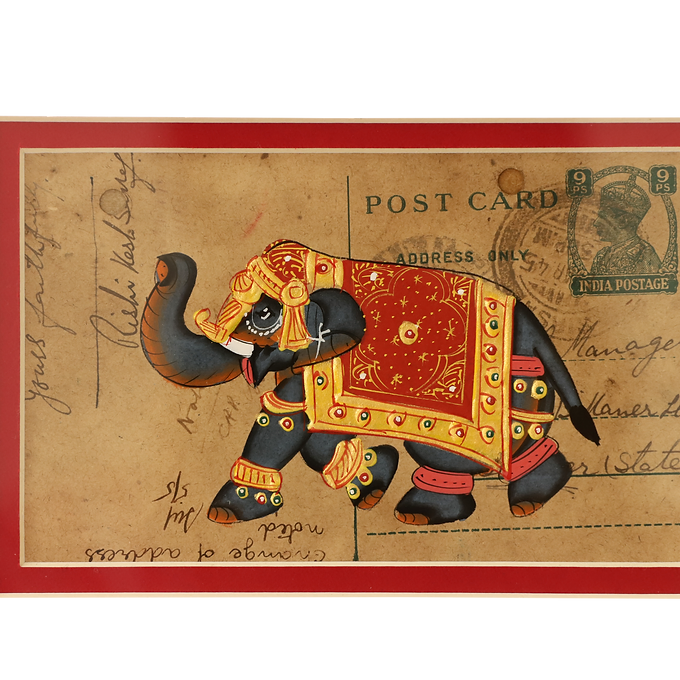 Khat Collection Wall Painting - Royal Elephant - Red