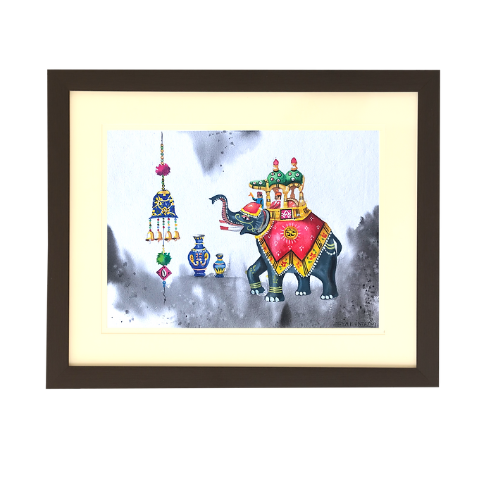 Puppet Collection Wall Painting - Gaja With Hanging Bell