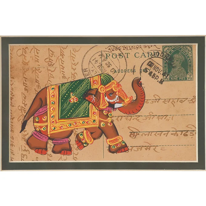 Khat Collection Wall Painting - Royal Elephant- Green