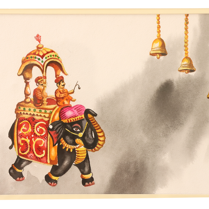 Puppet Collection Wall Painting - Gaja With Hanging Bell