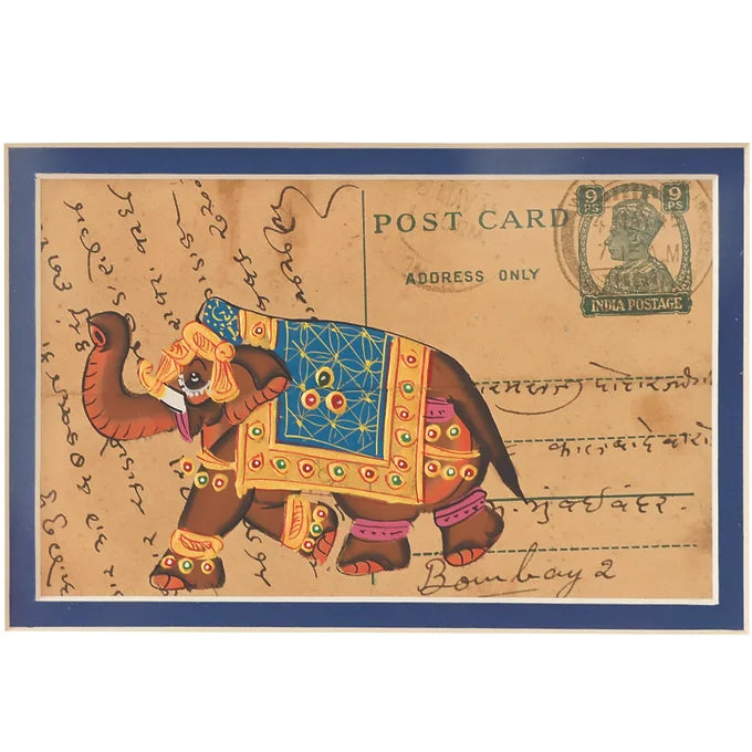 Khat Collection Wall Painting - Royal Elephant - Blue - R