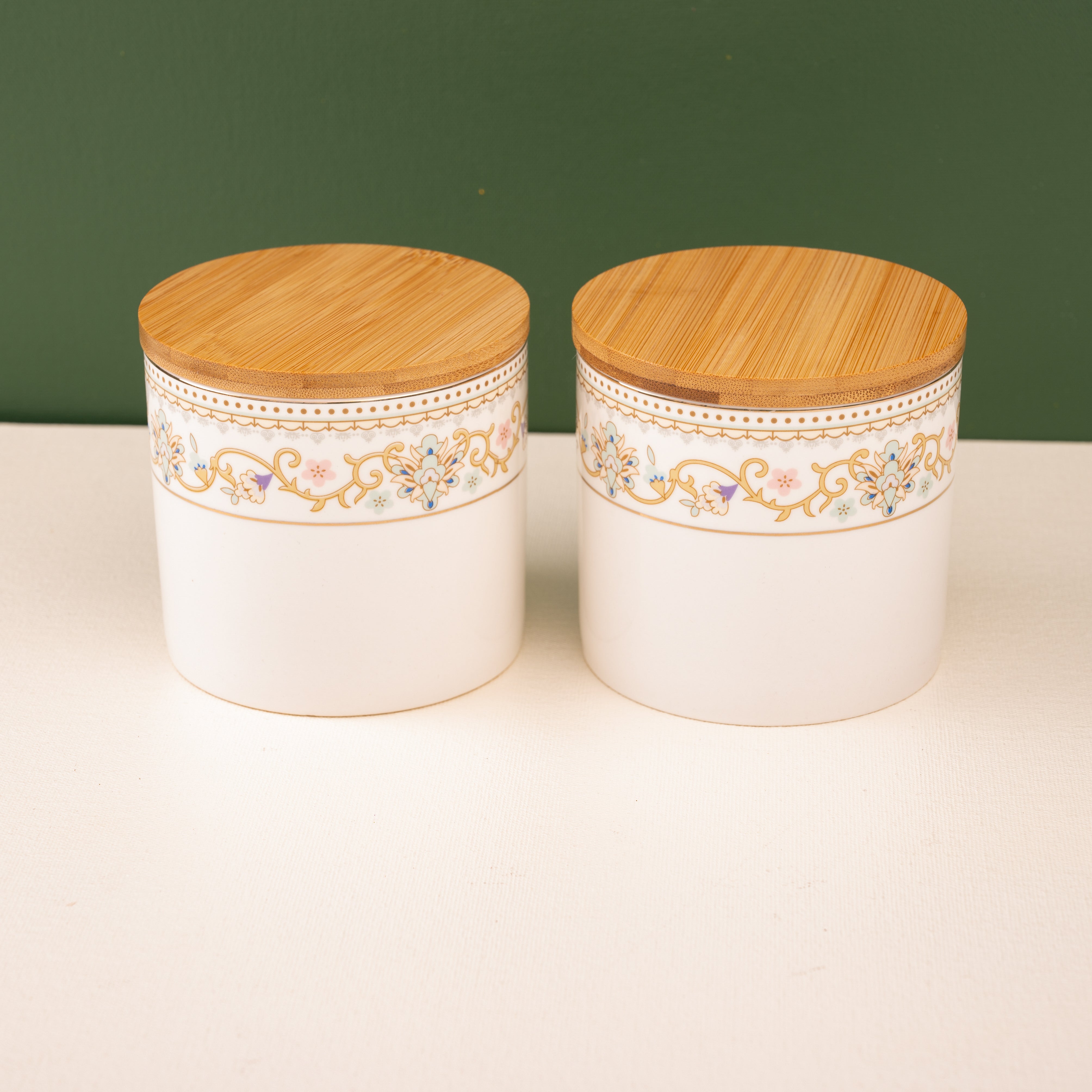 White Pattern Jar and Nuts Hamper