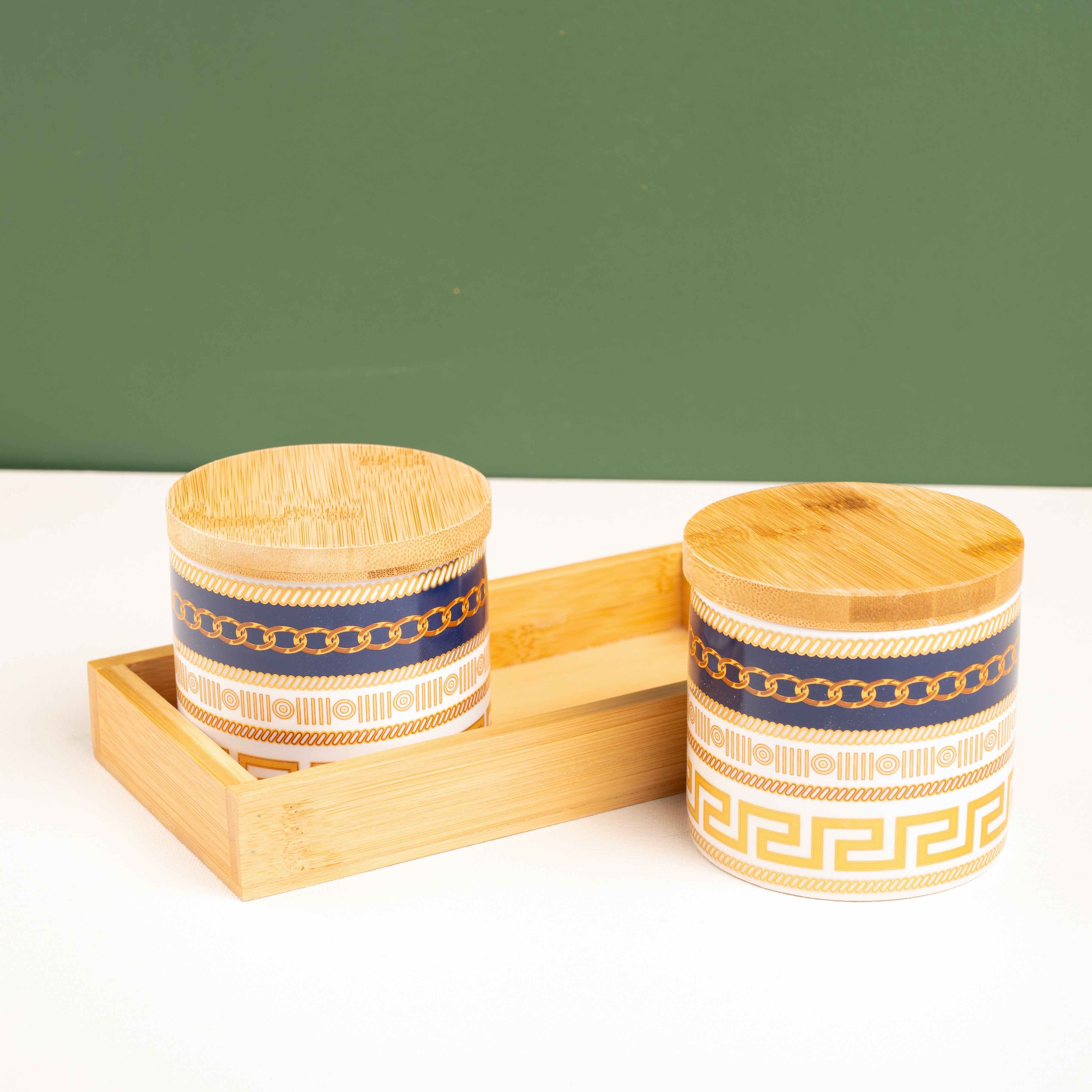 Luxe Series Blue & Gold Snack Jar Set