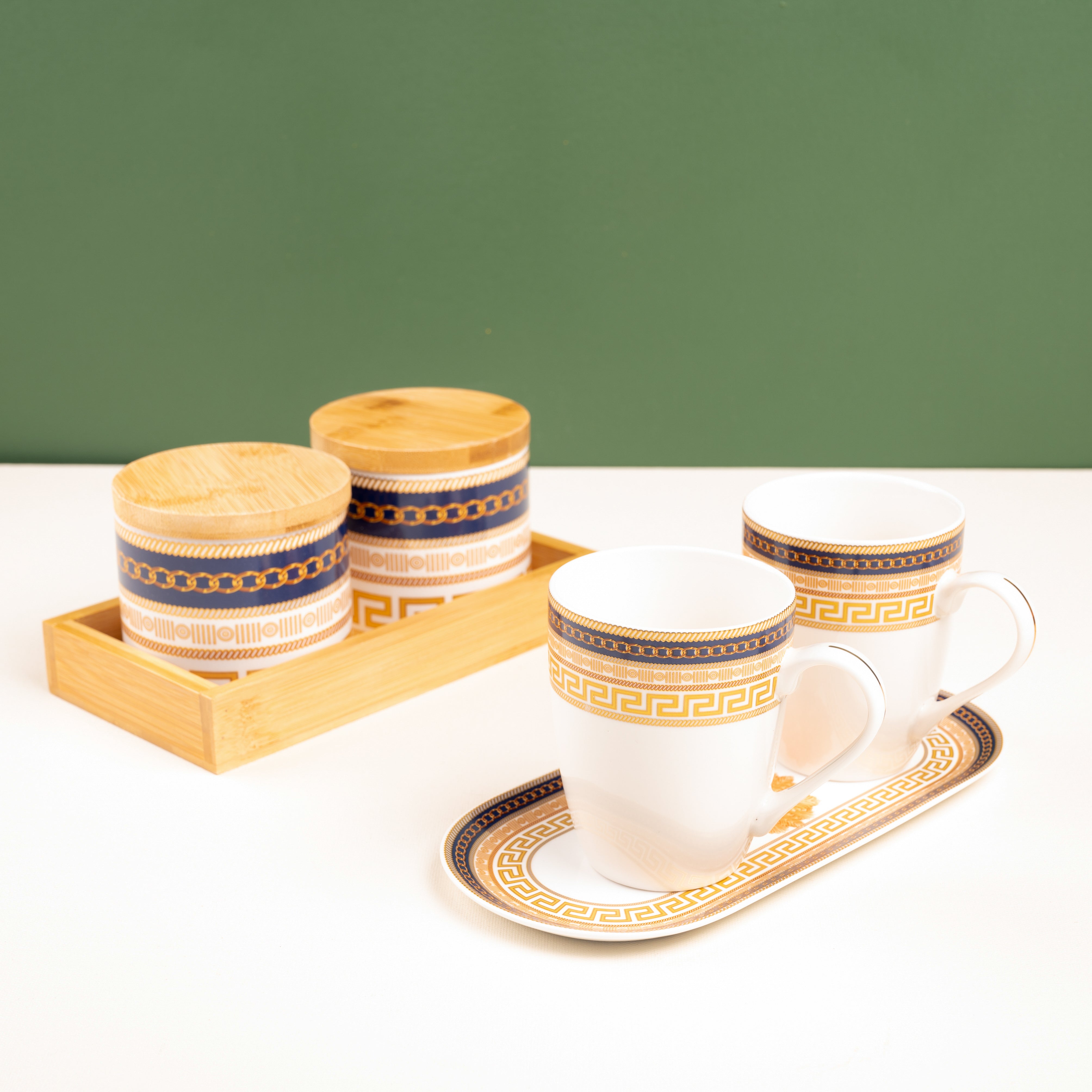 Luxe Series Blue & Gold Snack Jar Set