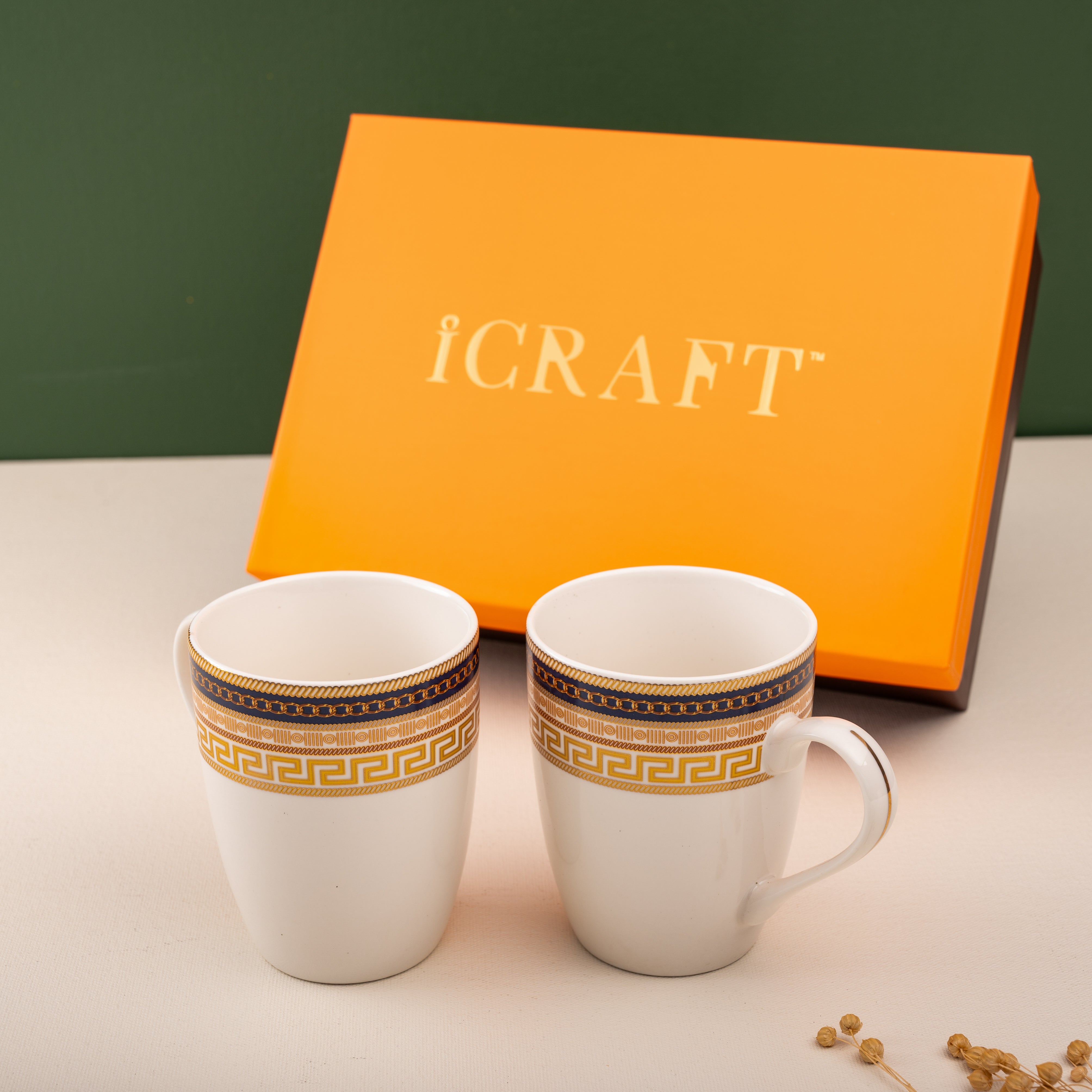 Luxe Series Blue & Gold Mugs Set