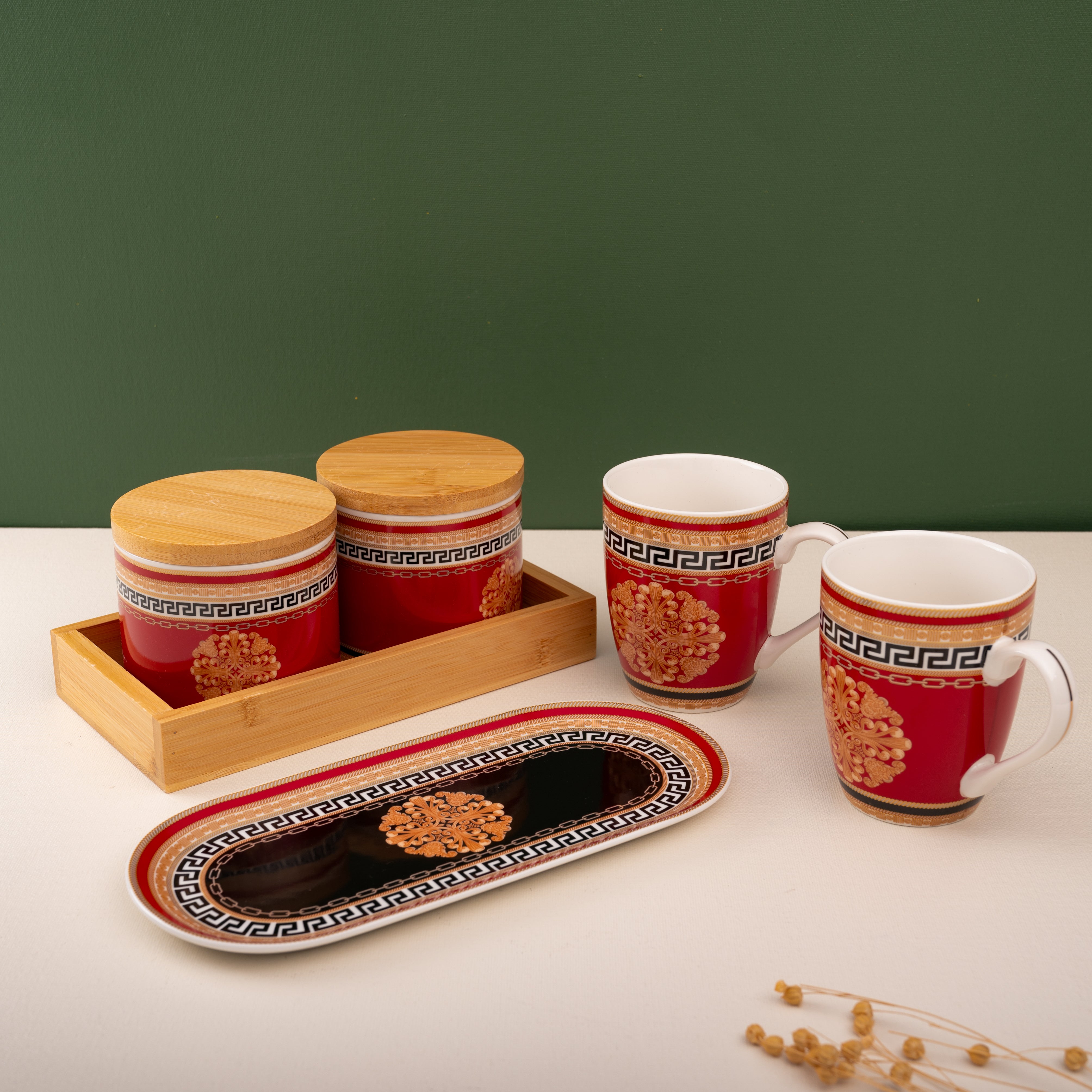 Luxe Series Black & Red Snack Jar Set