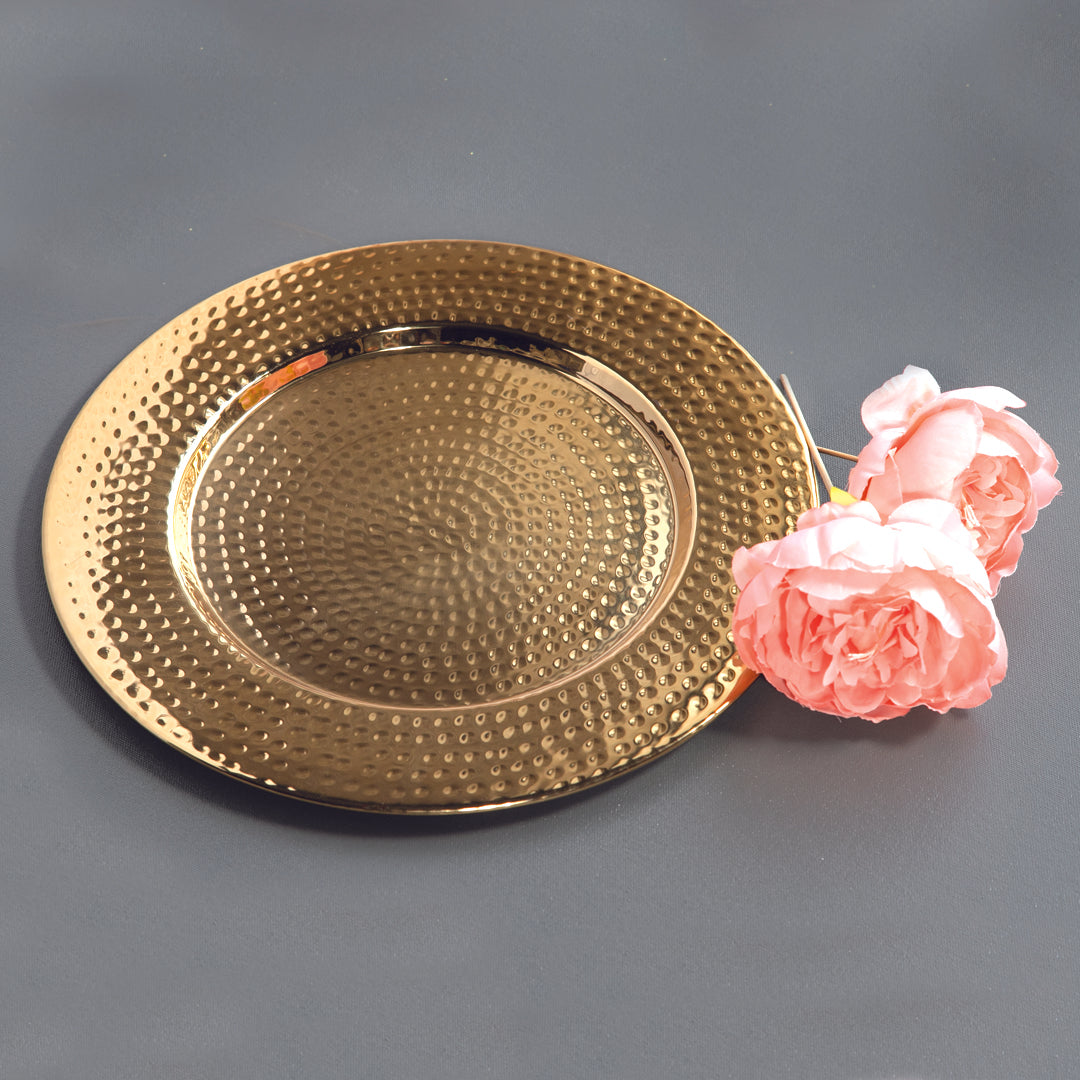 Alu Hammered Platter - Gold