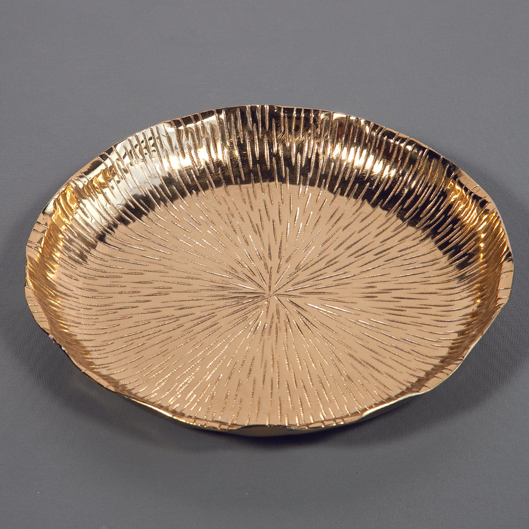 Alu Floral Platter - Gold (Small)