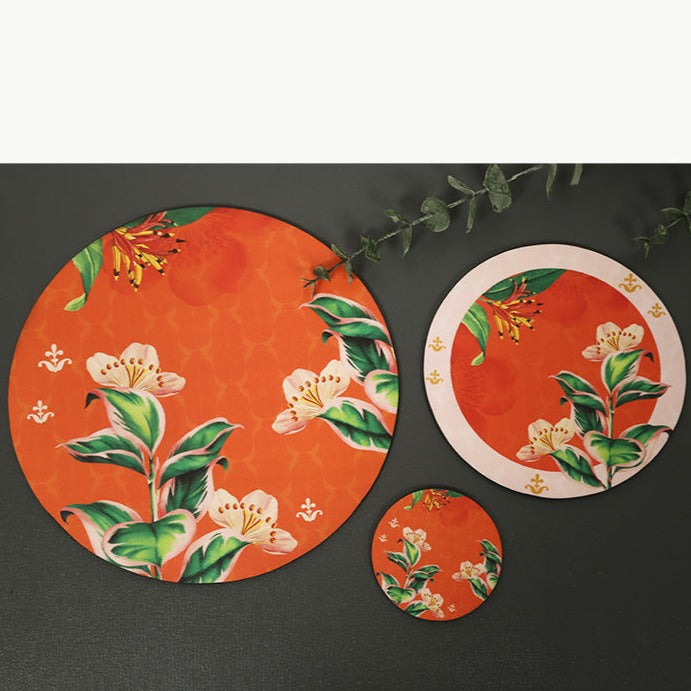 Orange Series Round Tablemats - Set of 6
