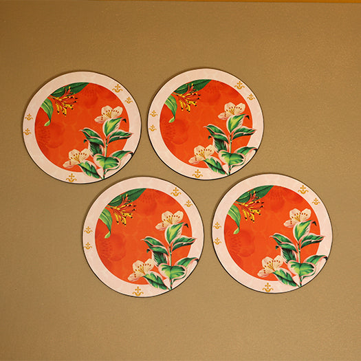 Orange Zest Series Round Trivets - Set of 4