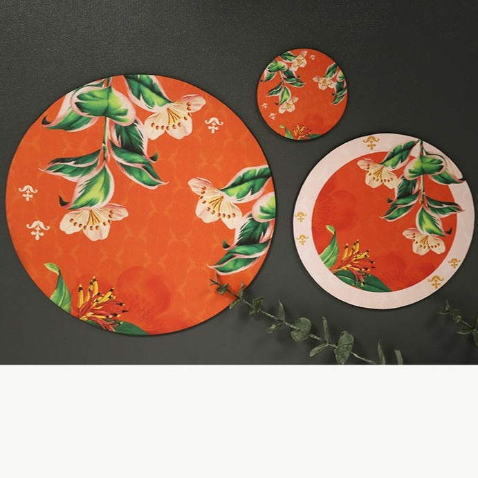 Orange Series Round Coasters - Set of 6