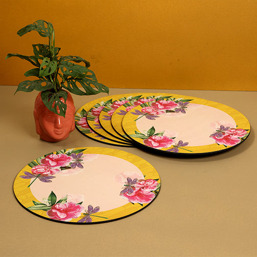 Mello Yellow Series Round Placemats - Set of 6