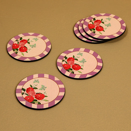 Lilac Haze Series Round Coasters - Set of 6