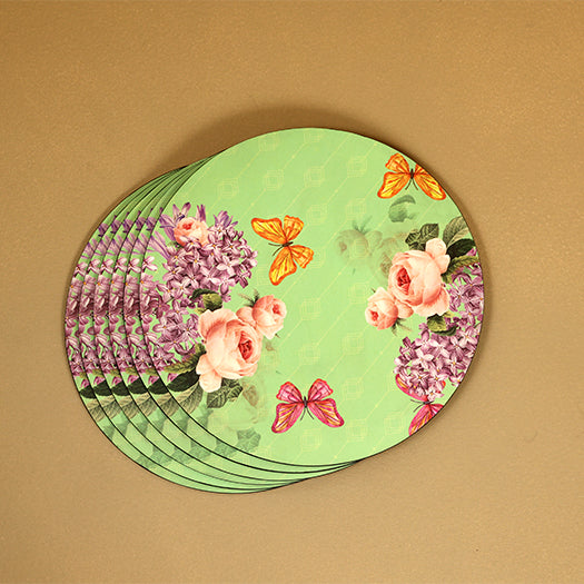 Groovy Mint Series Round Placemats - Set of 6
