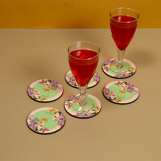 Groovy Mint Series Round Coasters - Set of 6
