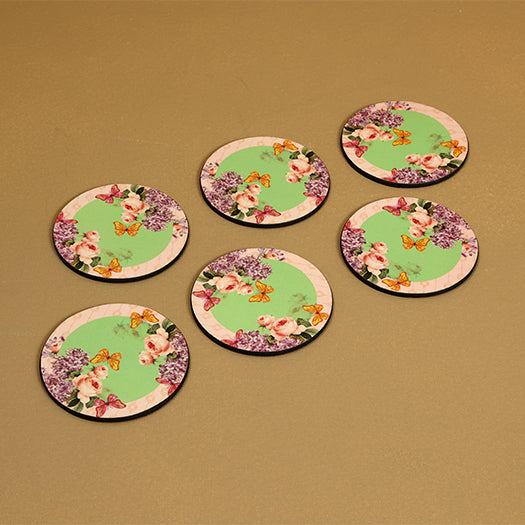 Groovy Mint Series Round Coasters - Set of 6
