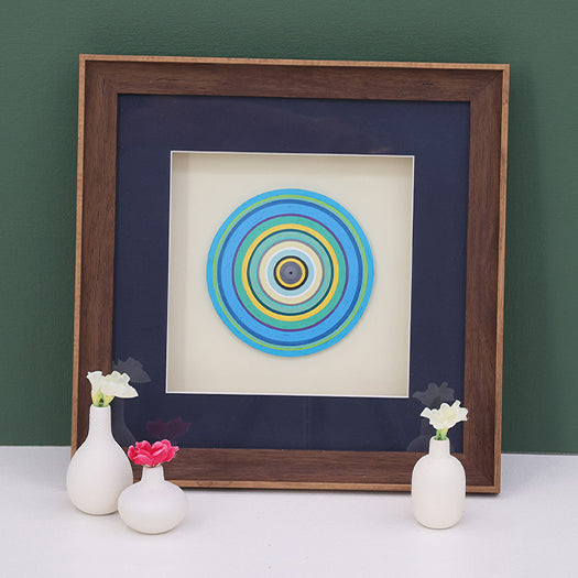 Quilling Scape Wall Art - Blue, Green, and Yellow