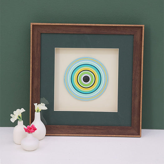 Quilling Scape Wall Art - Sea Green, Blue, and Yellow