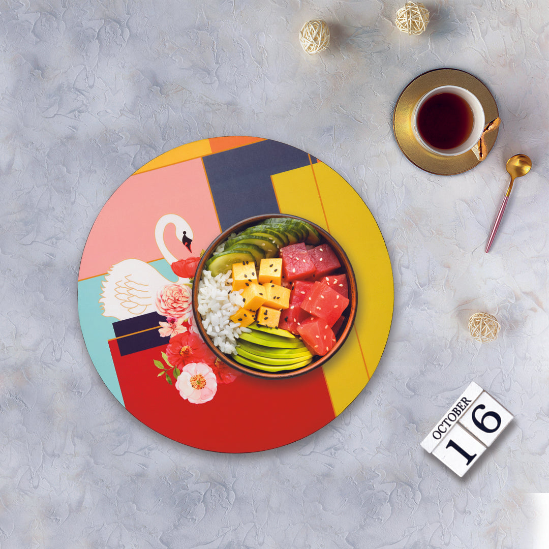 Swan Series Round Placemats - Set of 6